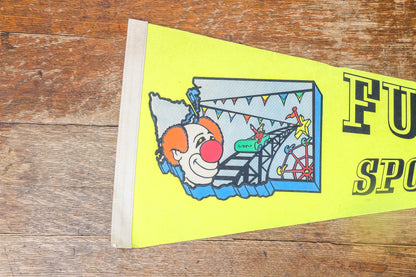 Fun World Spokane Washington Pennant Vintage 1974 Retro Amusement Park