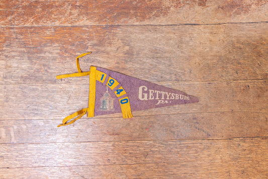 Gettysburg Pennsylvania Felt Pennant Vintage Purple PA Wall Decor - Eagle's Eye Finds