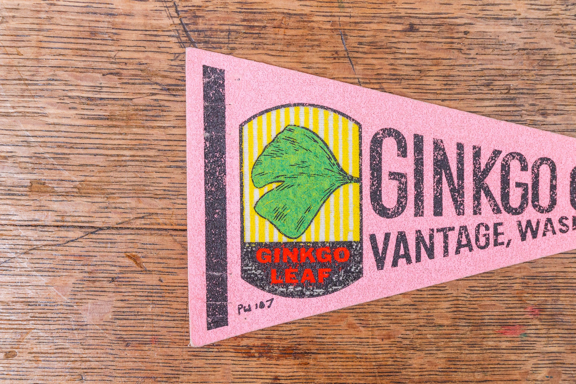 Ginkgo Gem Shop Washington Felt Pennant Vintage Mini Pink Decor - Eagle's Eye Finds