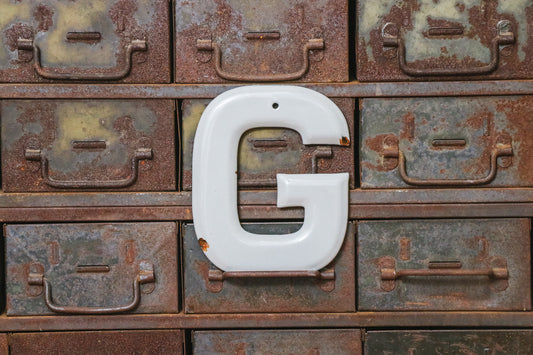 Gray Letter G Porcelain Vintage Wall Hanging Decor Initials Name Letter - Eagle's Eye Finds