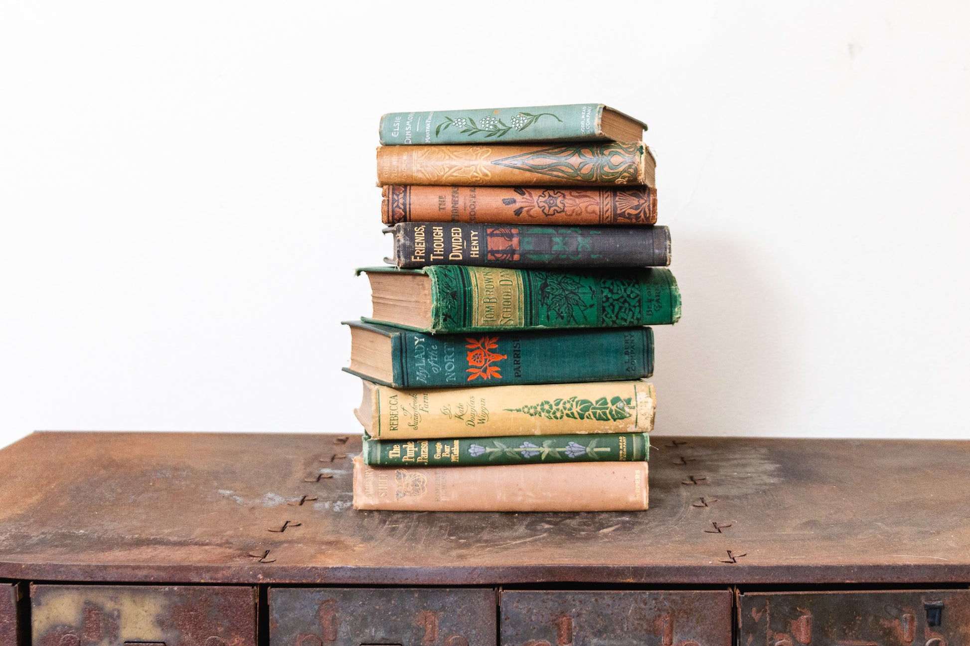 Autumn Book Collection Vintage Earthy Toned Floral Books - Eagle's Eye Finds