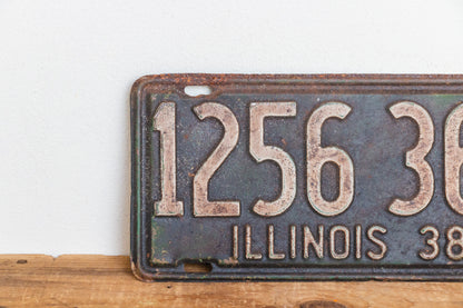 Illinois 1938 License Plate Vintage Black Wall Hanging Decor 1256-366 - Eagle's Eye Finds