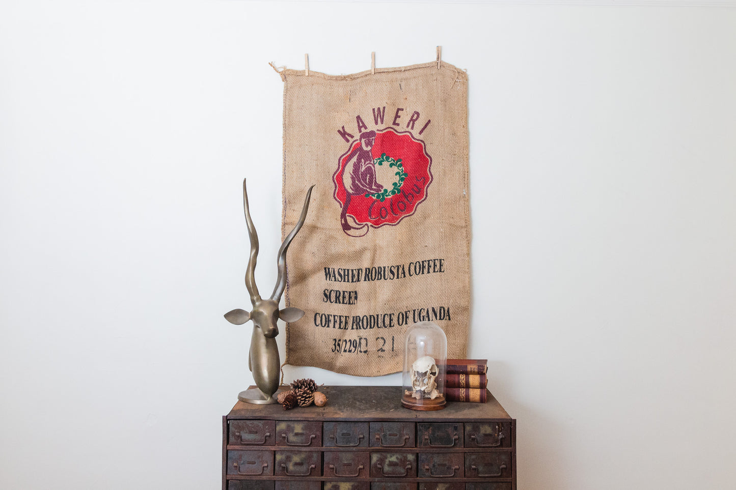 Kaweri Coffee Bean Sack Ugandan Burlap Bag - Eagle's Eye Finds