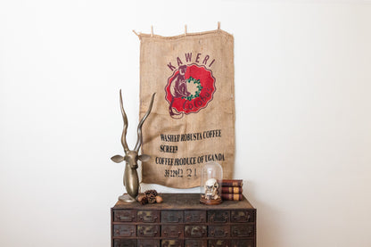 Kaweri Coffee Bean Sack Ugandan Burlap Bag - Eagle's Eye Finds