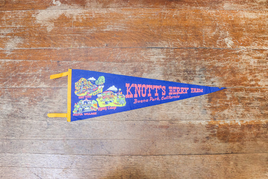 Knott's Berry Farm Felt Pennant Vintage Buena Park CA Theme Park Decor