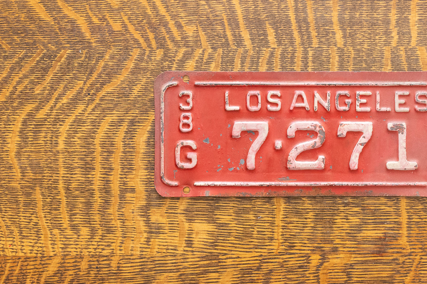 1938 Los Angeles California License Plate Vintage Garbage Truck Tag
