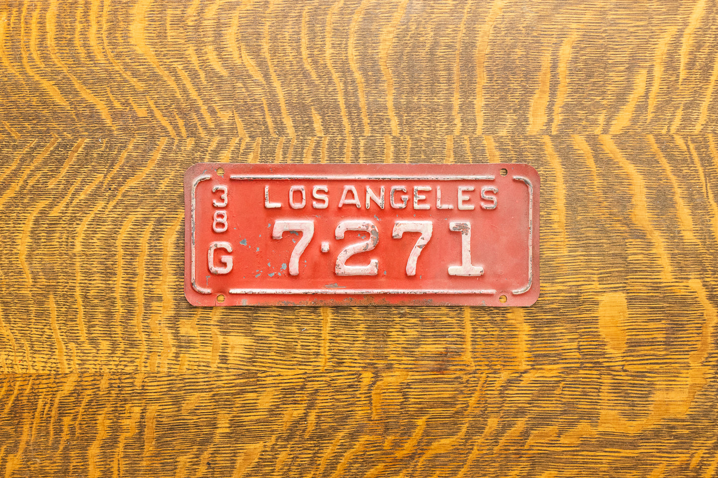 1938 Los Angeles California License Plate Vintage Garbage Truck Tag