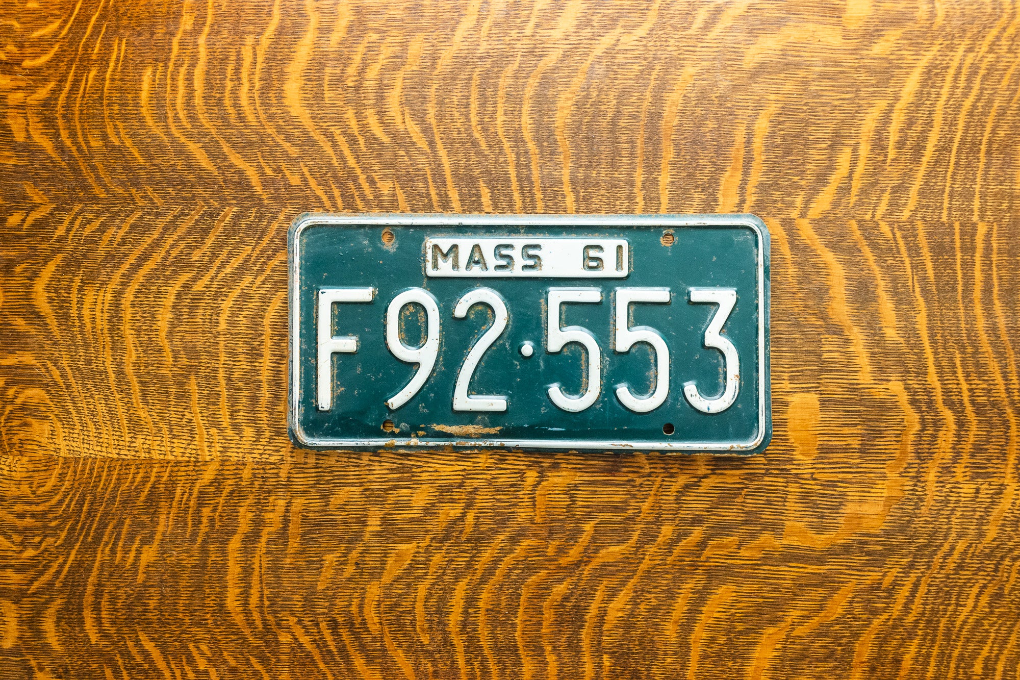 1961 Vintage Massachusetts Green License Plate | Wellfleet Vintage discount and Gifts