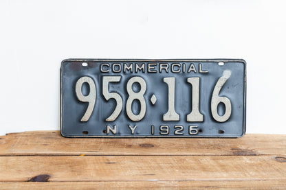 1926 Commercial New York License Plate Vintage Truck Wall Hanging Decor - Eagle's Eye Finds