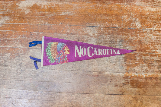 North Carolina State Felt Pennant Vintage Purple Travel Wall Decor