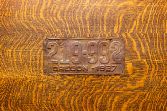 1927 Oregon Rusty License Plate Vintage Brown Wall Hanging Decor 219992