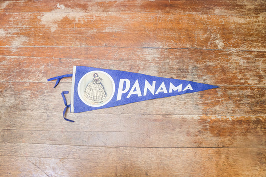 Panama Felt Pennant Vintage Blue Travel Wall Decor