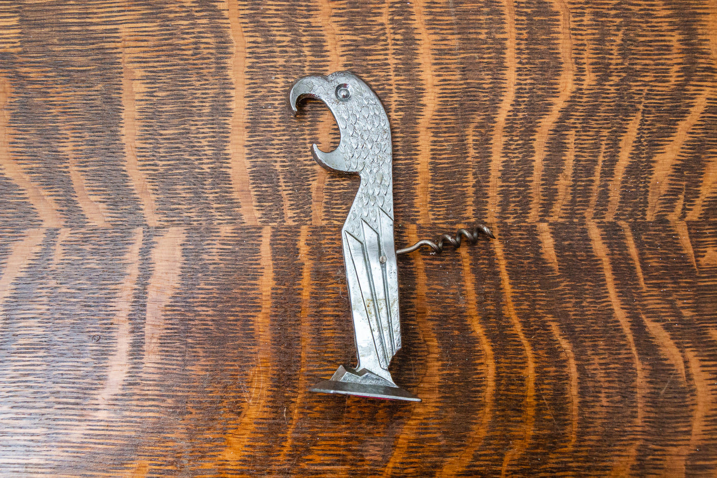 Parrot Art Deco Bottle Opener Corkscrew Vintage