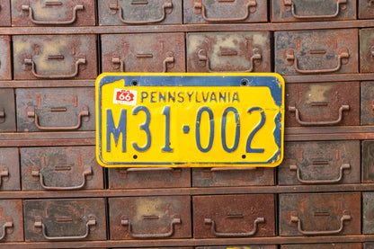 Pennsylvania 1966 License Plate Vintage State Shaped Wall Decor - Eagle's Eye Finds