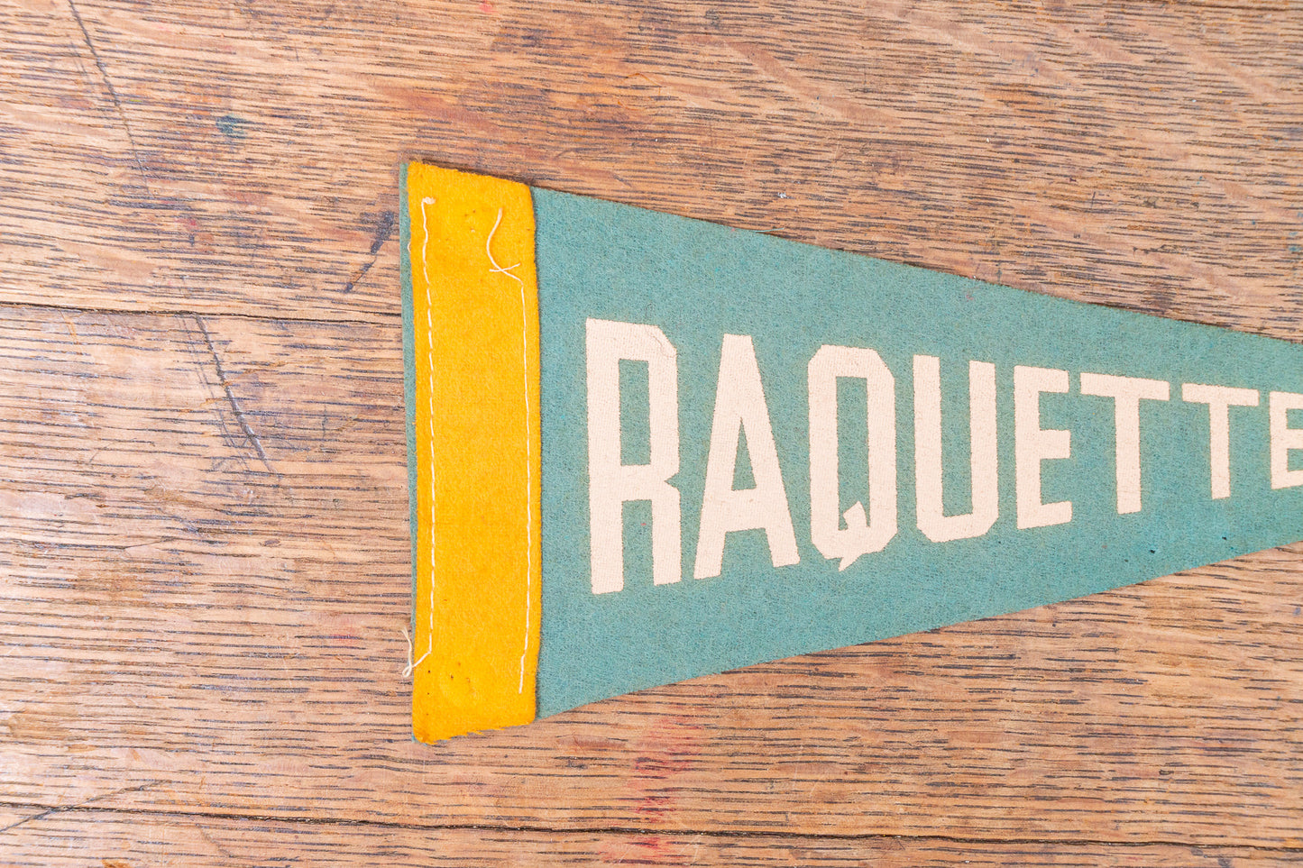 Raquette Lake Light Blue Felt Pennant Vintage Travel Wall Decor - Eagle's Eye Finds