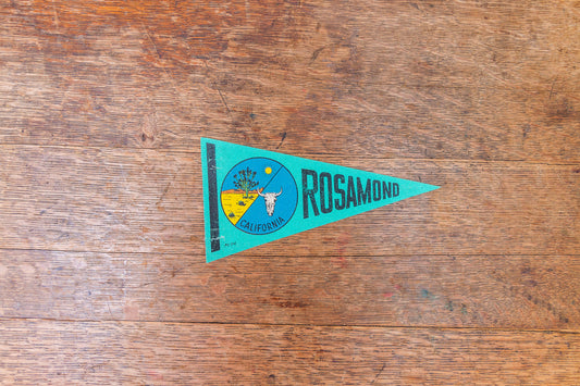 Rosamond California Felt Pennant Vintage Teal Mini CA Wall Decor - Eagle's Eye Finds