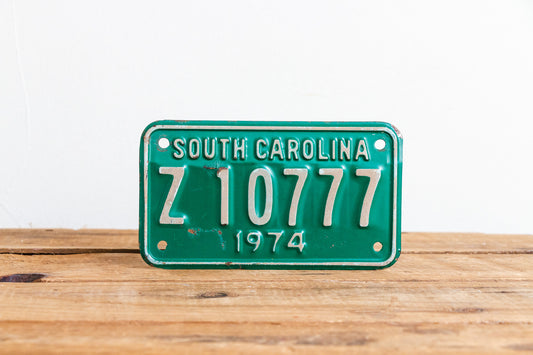 South Carolina 1974 Motorcycle License Plate Vintage Wall Hanging Decor - Eagle's Eye Finds