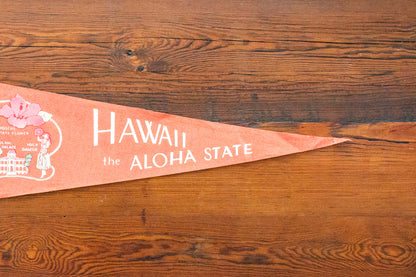 Hawaii Felt Pennant Red Vintage Travel Wall Decor