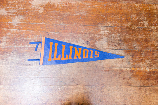 University of Illinois Felt Pennant Vintage Blue Fighting Illini Wall Decor - Eagle's Eye Finds