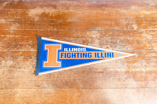 University of Illinois Felt Pennant Vintage Fighting Illini Wall Decor