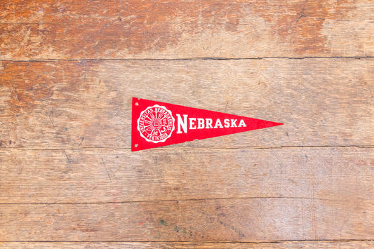 University of Nebraska Mini Felt Pennant Vintage College Wall Decor with Mounting Holes - Eagle's Eye Finds