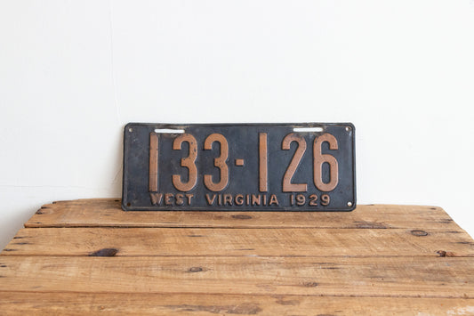 West Virginia 1929 License Plate Vintage Black Wall Hanging Decor 133-126 - Eagle's Eye Finds