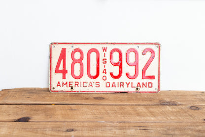 Wisconsin 1940 License Plate Vintage America's Dairyland - Eagle's Eye Finds