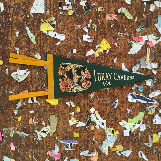 Luray Caverns Virginia Green Felt Hiking Pennant - Eagle's Eye Finds