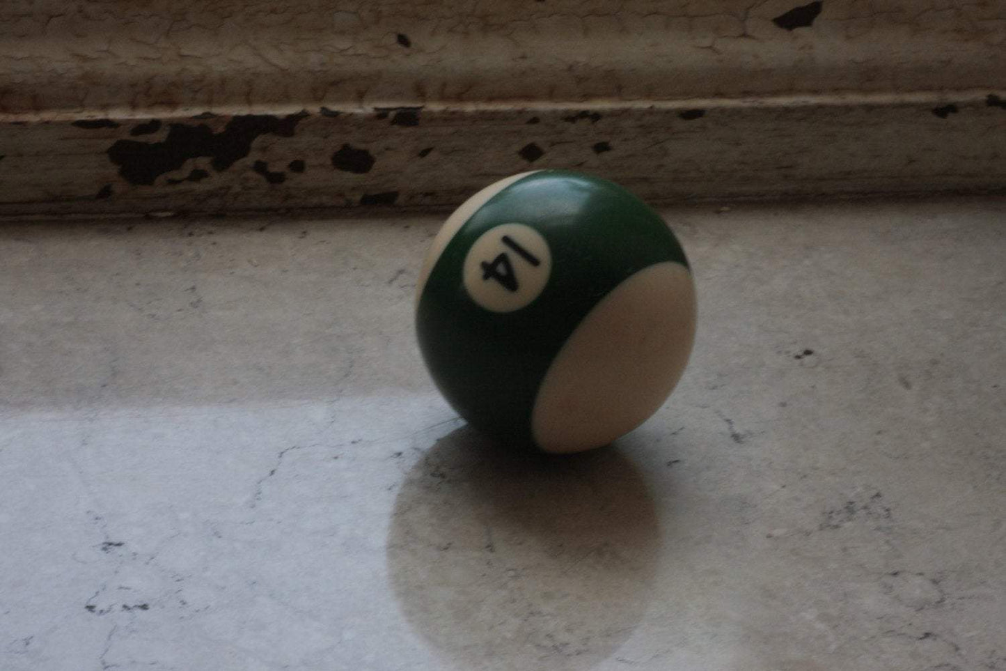 Lucky Number 14 Green Striped Pool Billiard Ball - Eagle's Eye Finds