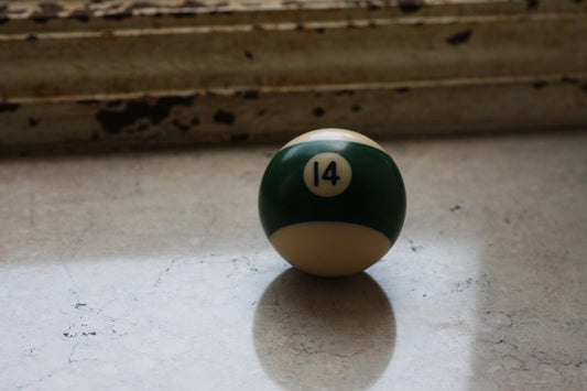 Lucky Number 14 Green Striped Pool Billiard Ball - Eagle's Eye Finds