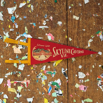 Skyline Caverns Virginia Red Felt Pennant Wall Hanging Decor - Eagle's Eye Finds