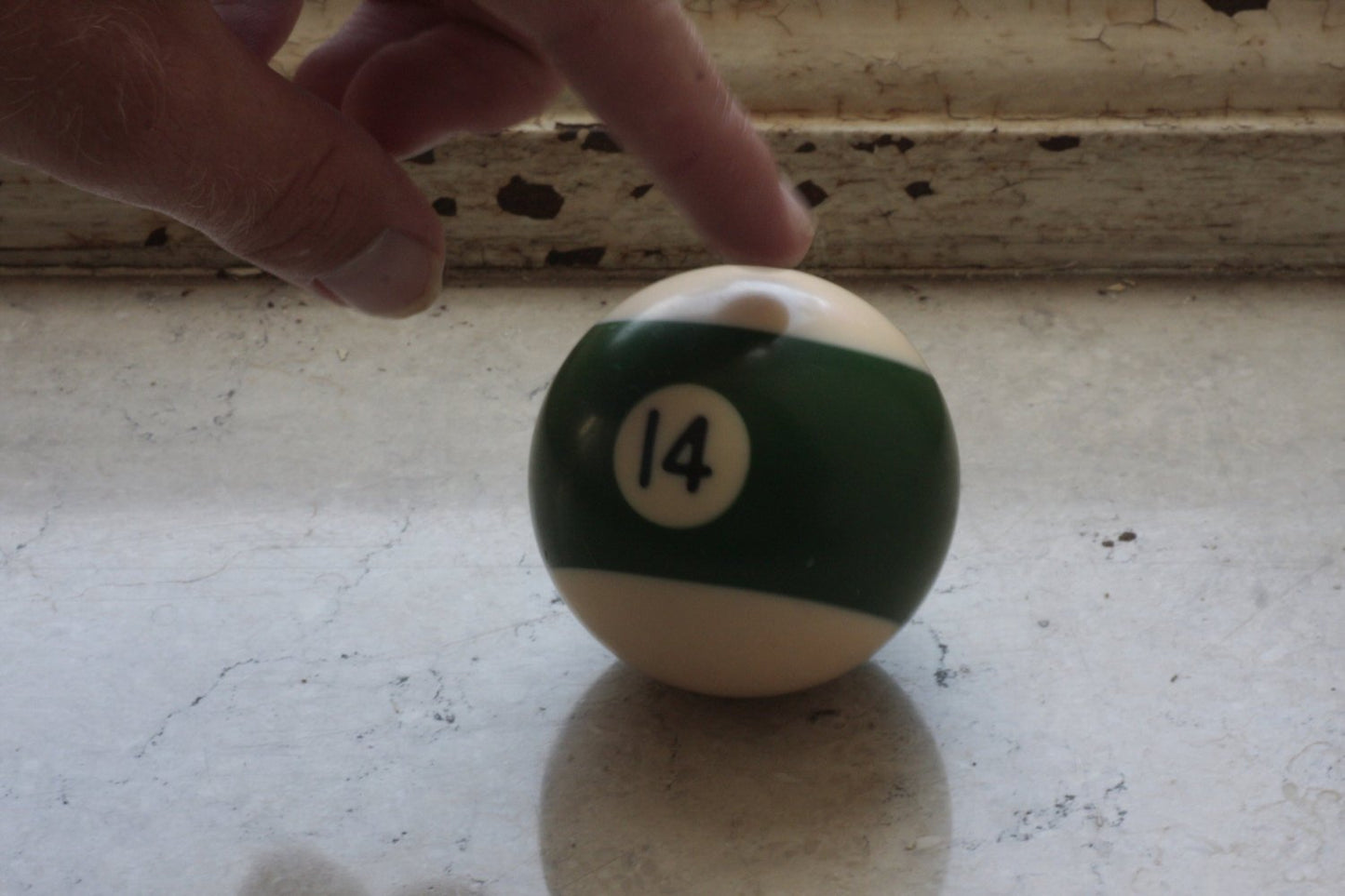 Lucky Number 14 Green Striped Pool Billiard Ball - Eagle's Eye Finds