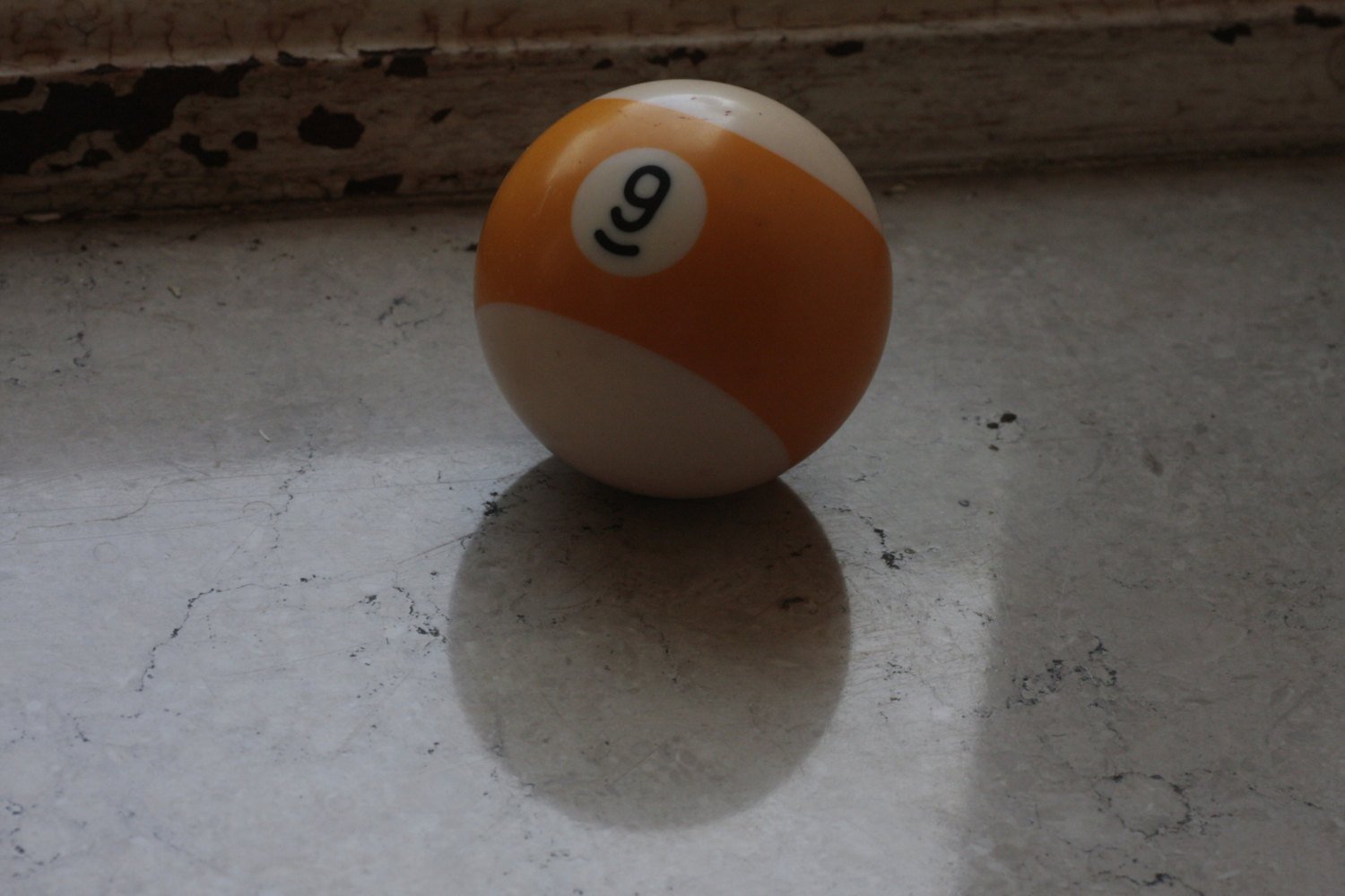 Lucky Number 9 Orange Striped Vintage Billiard Pool Ball - Eagle's Eye Finds