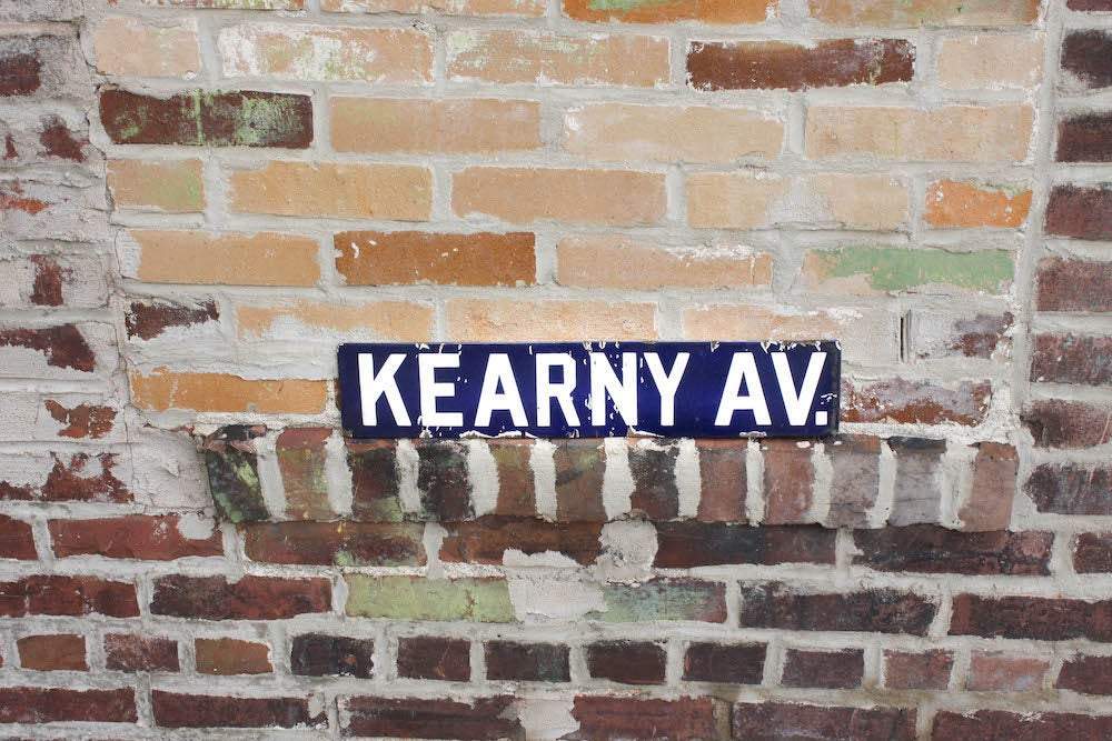 Kearny Avenue Porcelain Enamel Vintage Street Sign Wall Decor - Eagle's Eye Finds