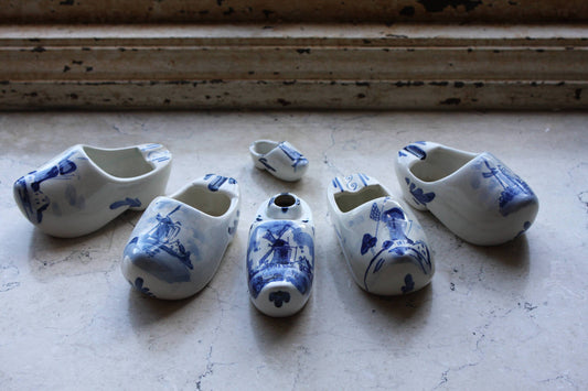 Delft Blue Clog Shoe Lot Vintage Porcelain Decor - Eagle's Eye Finds