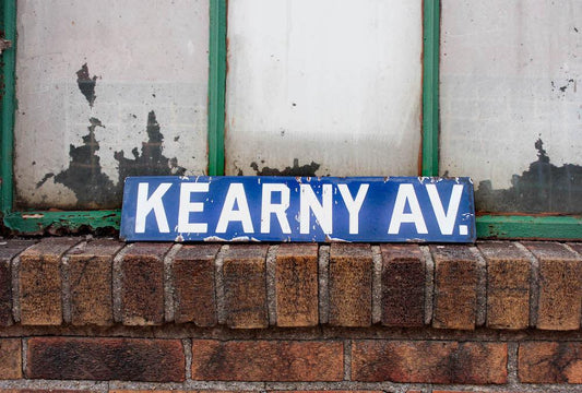 Kearny Avenue Porcelain Enamel Vintage Street Sign Wall Decor - Eagle's Eye Finds