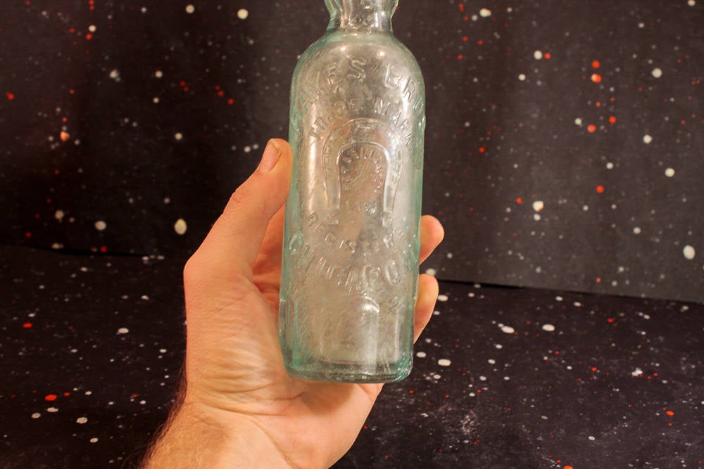 Hayes Bros. Blob Top Bottle Antique Hutchinson Hutch Aqua Bottle - Eagle's Eye Finds