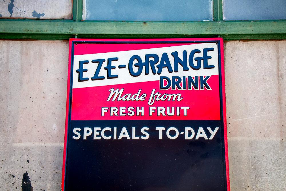 Eze-Orange Drink Vintage Embossed Chalkboard Tin Menu Sign - Eagle's Eye Finds