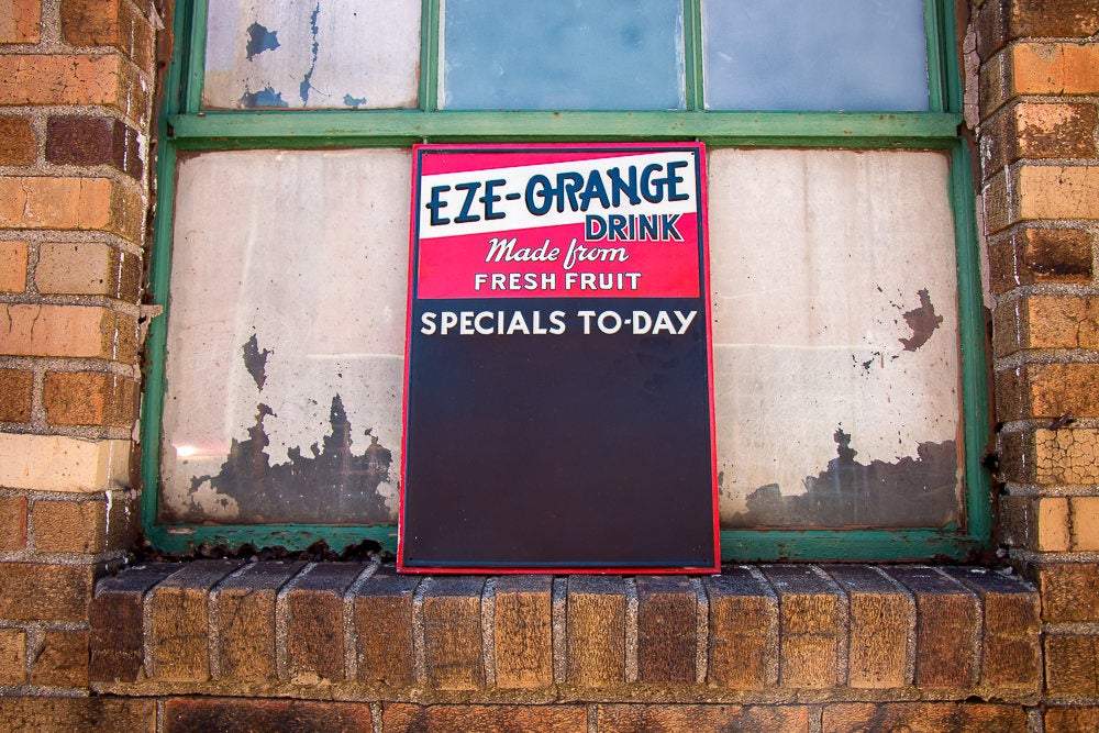 Eze-Orange Drink Vintage Embossed Chalkboard Tin Menu Sign - Eagle's Eye Finds