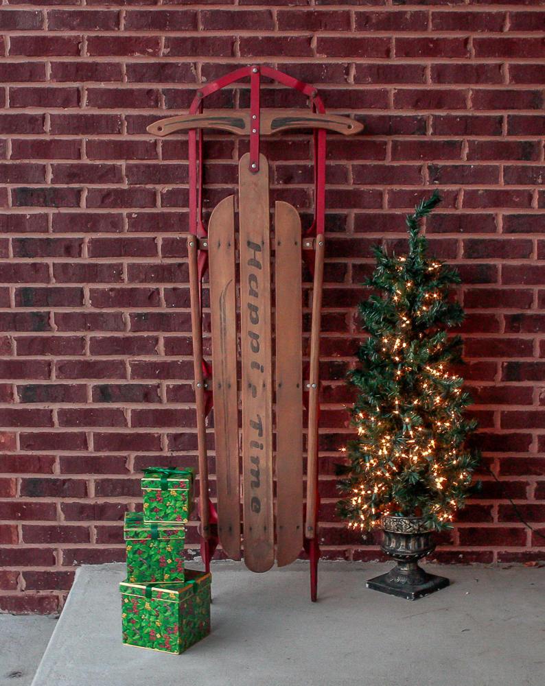 Happi Time Wooden Runner Sled Vintage Christmas Display Decor - Eagle's Eye Finds