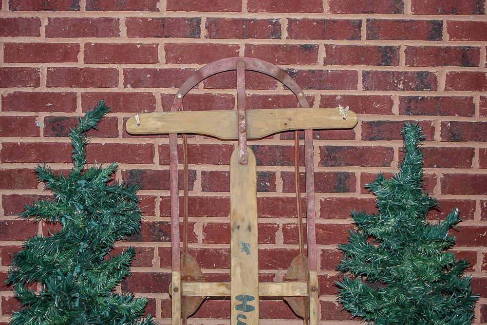 Huskee Wooden Sled Vintage Holiday Decor - Eagle's Eye Finds