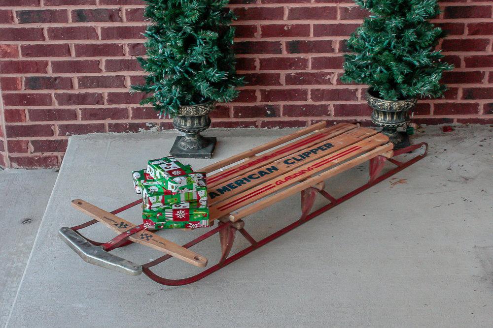 American Clipper Wood Sled Vintage Gladding Sled Christmas Decor - Eagle's Eye Finds