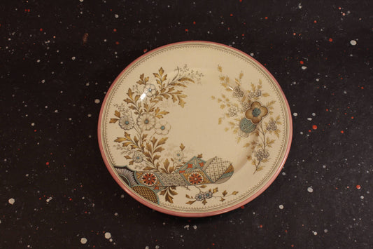 Hampden Floral Plate with Pink Trim Vintage Ceramic Plate - Eagle's Eye Finds