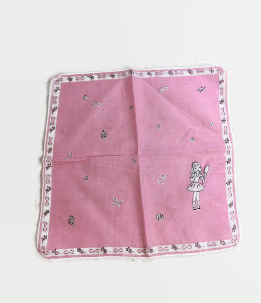 Pink Girl's Handkerchief Vintage Child's Hanky - Eagle's Eye Finds