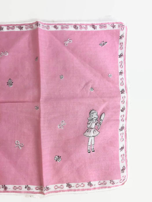 Pink Girl's Handkerchief Vintage Child's Hanky - Eagle's Eye Finds