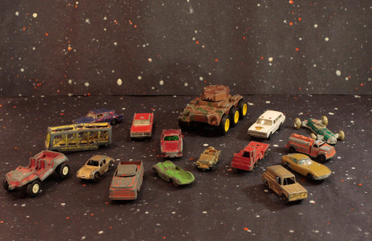 Toy Car Lot Vintage Bundle of 16 Metal Diecast Vehicles - Eagle's Eye Finds