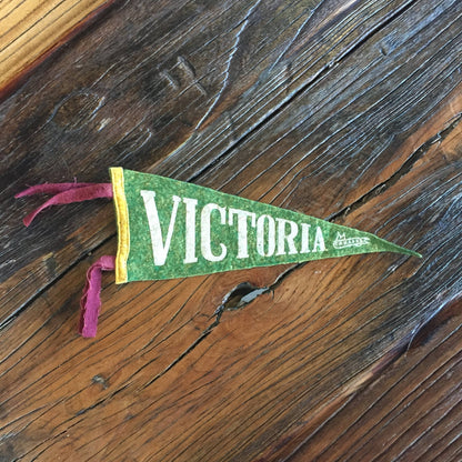 Victoria Canada Mini Green Felt Pennant Vintage Wall Art Decor - Eagle's Eye Finds
