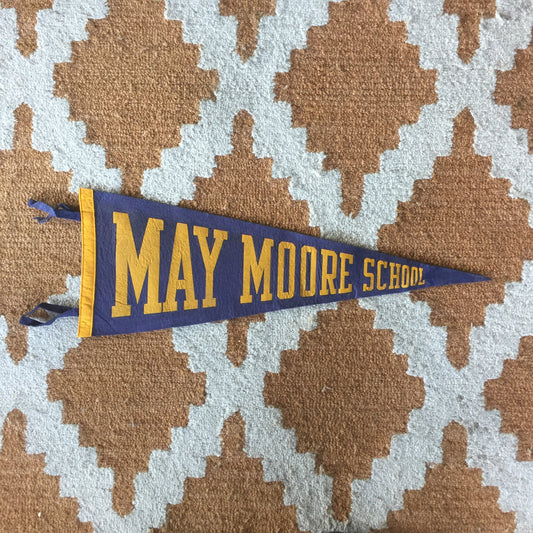 May Moore School Vintage Felt Pennant Wall Decor - Eagle's Eye Finds