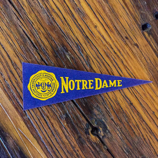 Notre Dame Fighting Irish Mini Felt Pennant Vintage College Decor - Eagle's Eye Finds