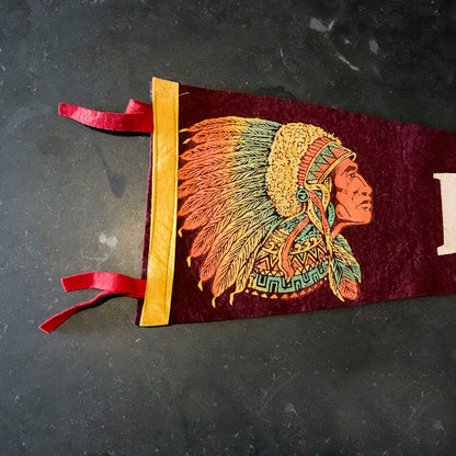 Frankfort Indiana American Indian Felt Pennant Vintage Wall Decor - Eagle's Eye Finds